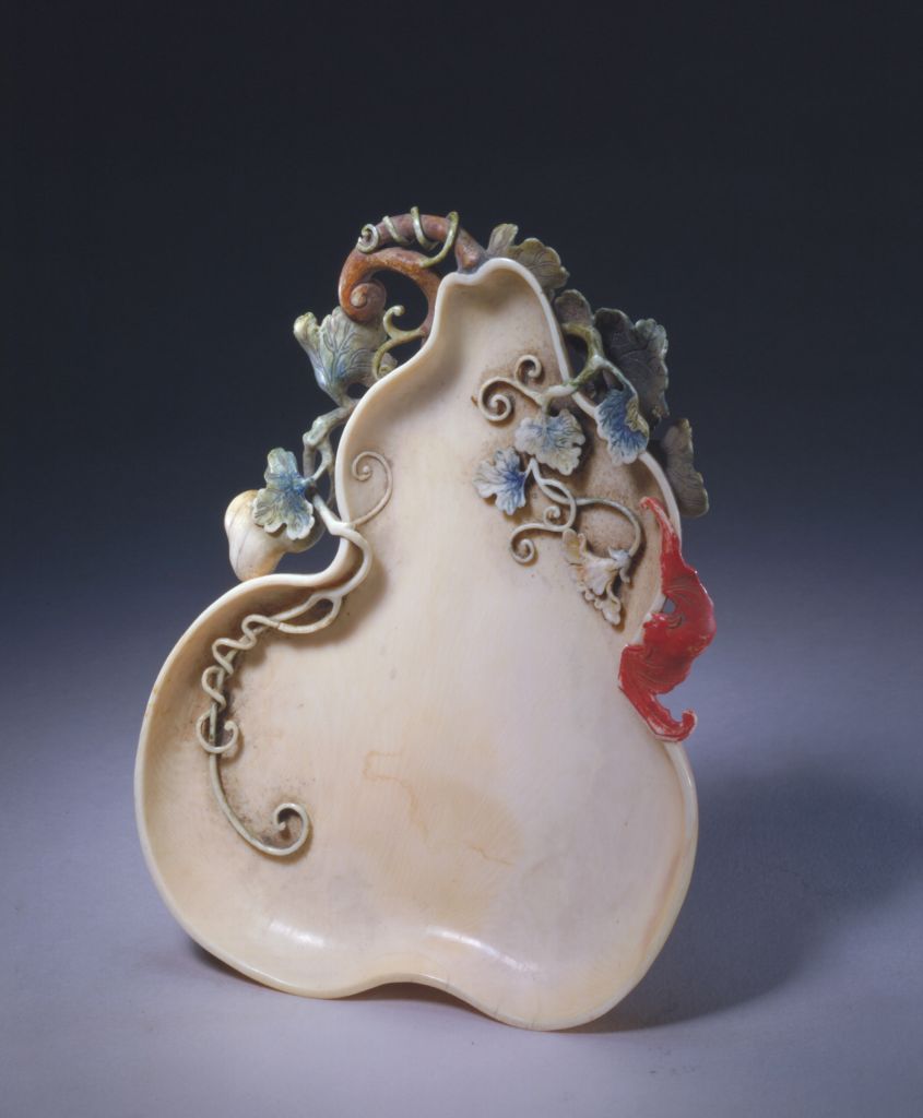 图片[1]-Ivory gourd-shaped plate-China Archive